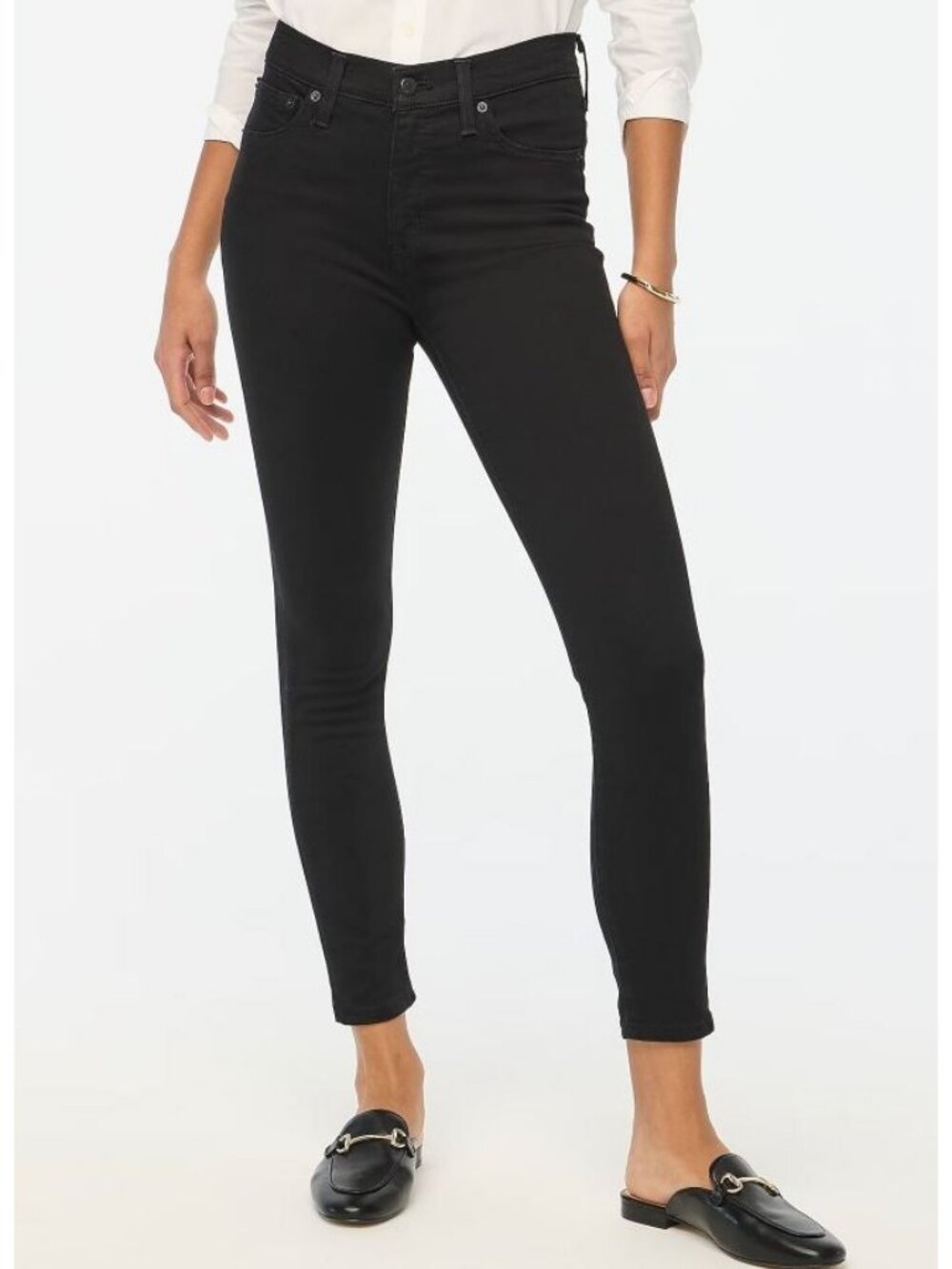 J. Crew Factory AG727 9" Mid-Rise Black Skinny Jean in Signature Stretch Size 29